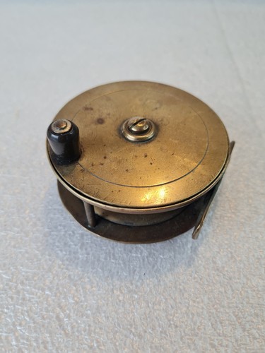 Antique brass fishing - brass, reel