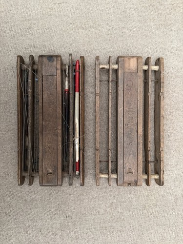 Pair antique wooden - pair,