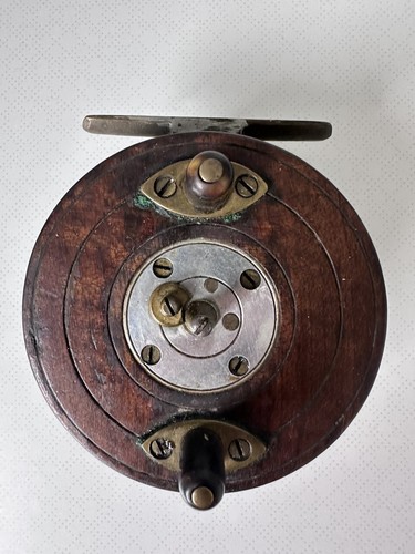Antique fly fishing reel brass - fly,