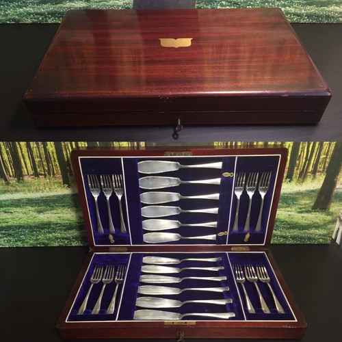 Silver plated fish cutlery - cutlery, set