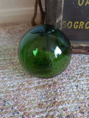 Vintage green glass - glass, fishing