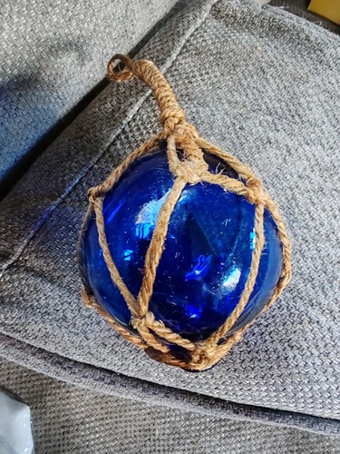 Blue glass hanging fishing - blue,