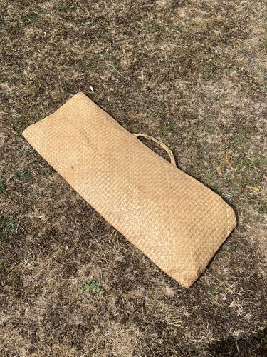 Antique straw salmon carrier - straw,