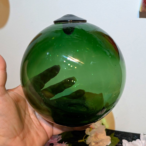 Green glass japanese antique - green,