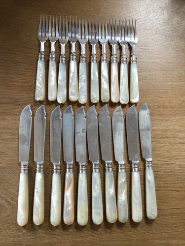 Antique set solid silver - of,