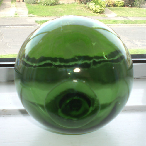 Vintage green glass fishing - vintage,