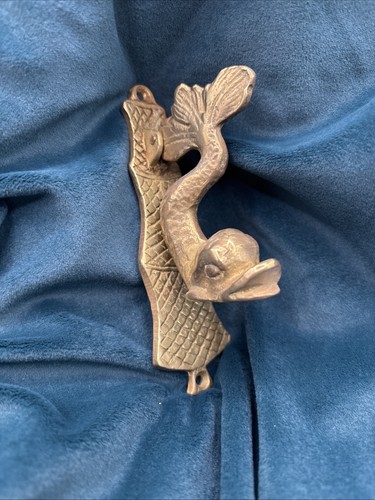 Antique brass fish - antique, door