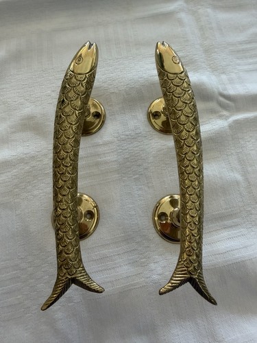Antique solid brass fish - brass,