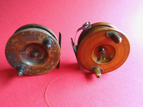 Pair antique wooden - of,
