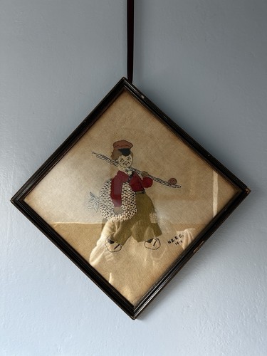 Antique embroidered picture - antique,