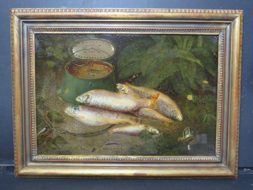 Antique fishing tackle brown - tackle, &